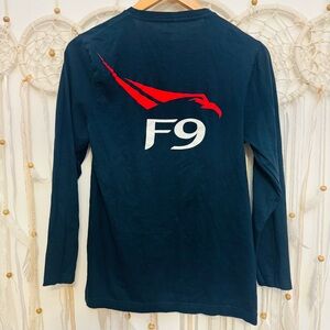 F9 Long Sleeve Shirt in Navy and Red